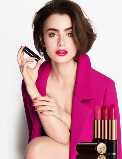 Lily Collins W Kampanii Pomadek Lancôme Labsolu Rouge Beauty Miumag Pl